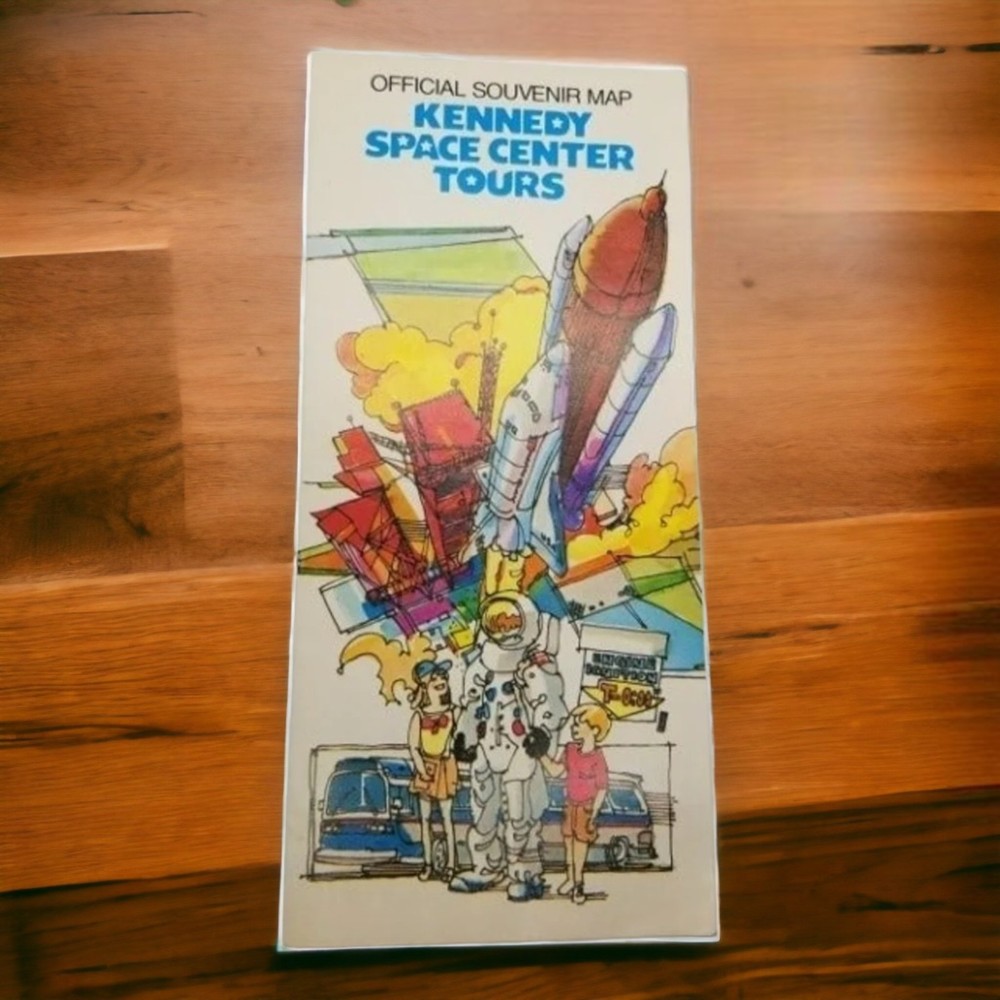 NASA Official Souvenir Map Kennedy Space Center Tours Brochure TWA Services